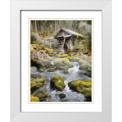 Mill Collection VII White Modern Wood Framed Art Print with Double Matting by Medeiros, Celito