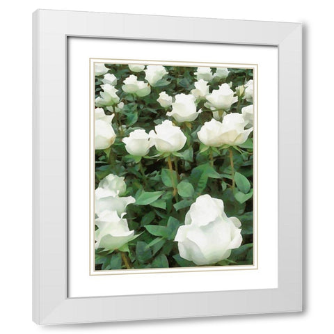 I like Flowers III White Modern Wood Framed Art Print with Double Matting by Medeiros, Celito