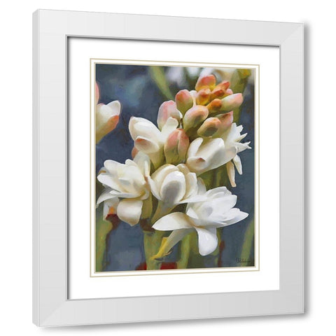 I like Flowers VII White Modern Wood Framed Art Print with Double Matting by Medeiros, Celito