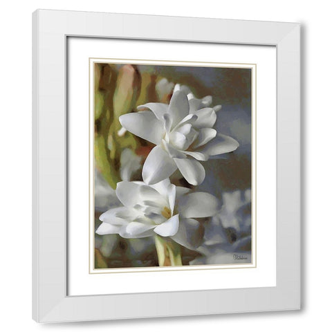 I like Flowers VIII White Modern Wood Framed Art Print with Double Matting by Medeiros, Celito