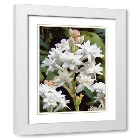 I like Flowers IX White Modern Wood Framed Art Print with Double Matting by Medeiros, Celito