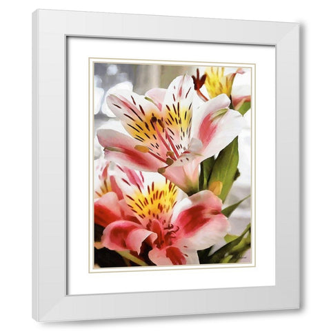 I like Flowers XIII White Modern Wood Framed Art Print with Double Matting by Medeiros, Celito