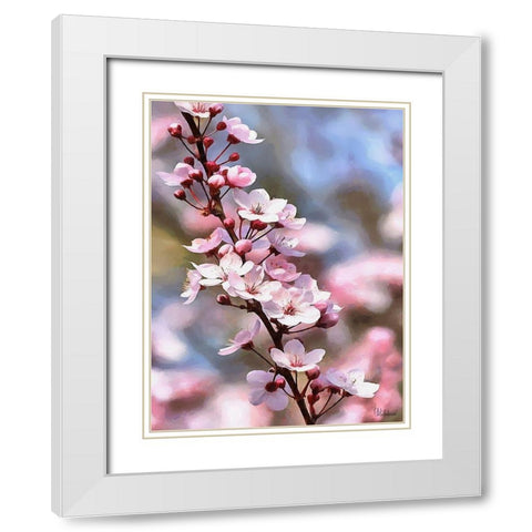 I like Flowers XIX White Modern Wood Framed Art Print with Double Matting by Medeiros, Celito