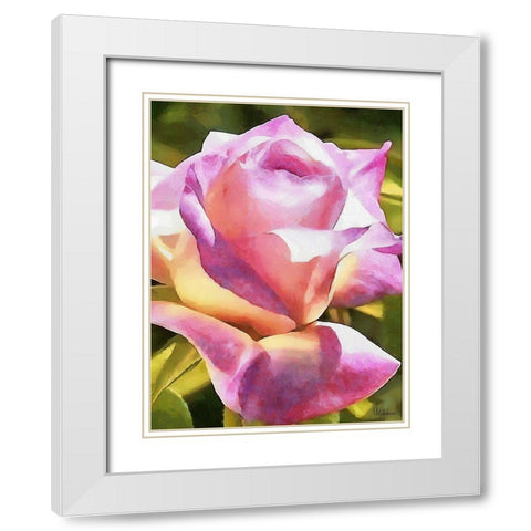 I like Flowers XXV White Modern Wood Framed Art Print with Double Matting by Medeiros, Celito