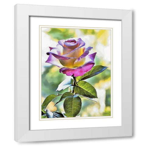 I like Flowers XXVI White Modern Wood Framed Art Print with Double Matting by Medeiros, Celito