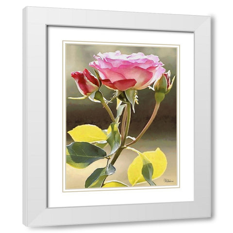 I like Flowers XXVII White Modern Wood Framed Art Print with Double Matting by Medeiros, Celito