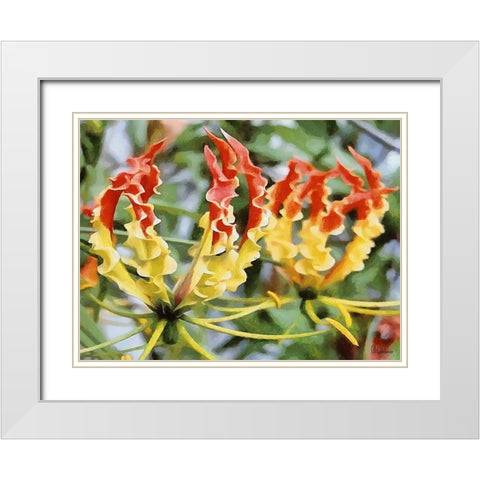 I like Flowers XXX White Modern Wood Framed Art Print with Double Matting by Medeiros, Celito