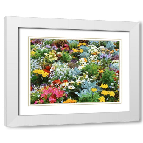 I like Flowers XXXI White Modern Wood Framed Art Print with Double Matting by Medeiros, Celito