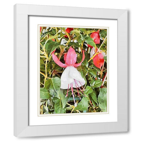 I like Flowers XXXII White Modern Wood Framed Art Print with Double Matting by Medeiros, Celito