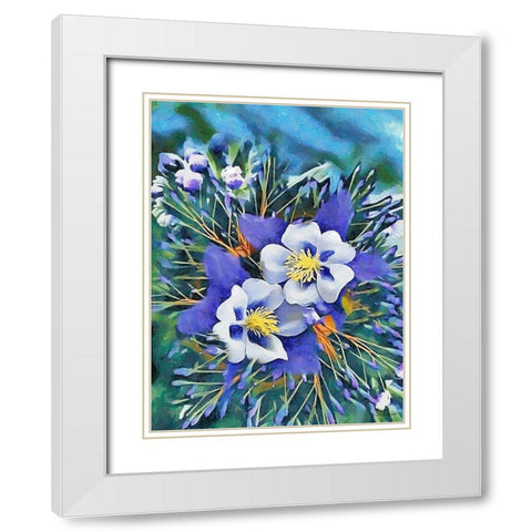 I like Flowers XXXV White Modern Wood Framed Art Print with Double Matting by Medeiros, Celito