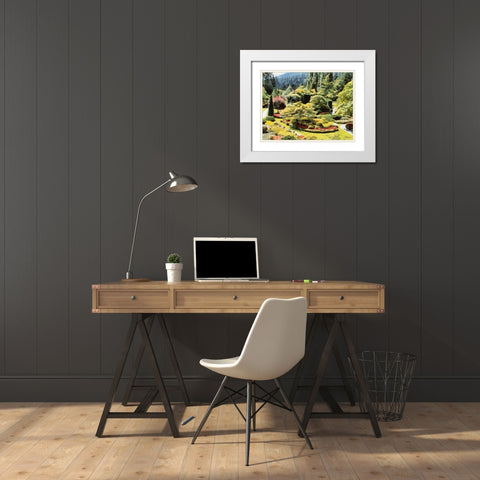 Beautiful Garden I White Modern Wood Framed Art Print with Double Matting by Medeiros, Celito