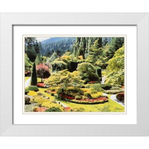 Beautiful Garden I White Modern Wood Framed Art Print with Double Matting by Medeiros, Celito