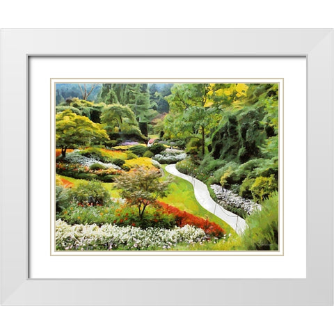 Beautiful Garden IV White Modern Wood Framed Art Print with Double Matting by Medeiros, Celito