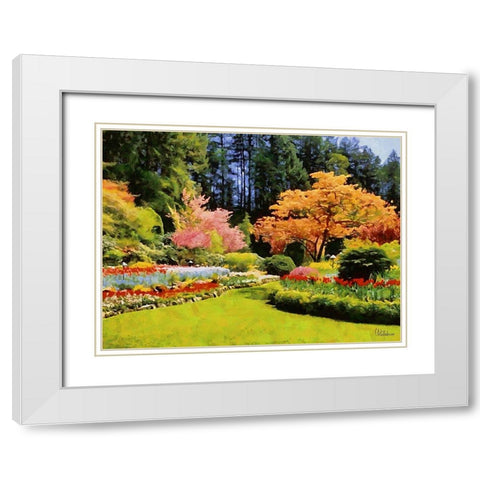 Beautiful Garden V White Modern Wood Framed Art Print with Double Matting by Medeiros, Celito
