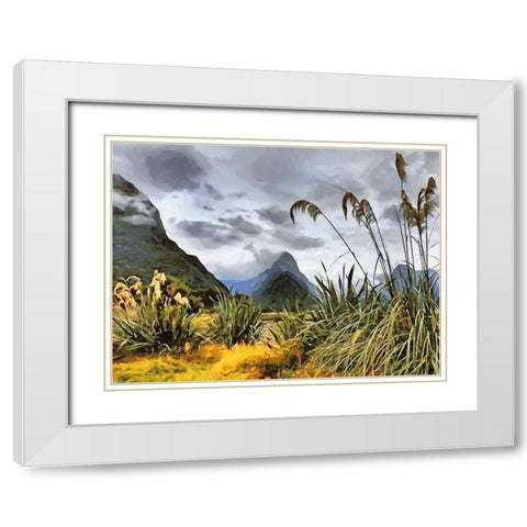Triangle Rock White Modern Wood Framed Art Print with Double Matting by Medeiros, Celito