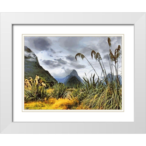 Triangle Rock White Modern Wood Framed Art Print with Double Matting by Medeiros, Celito