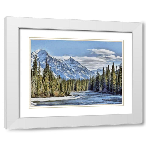 Rocky Mountains I White Modern Wood Framed Art Print with Double Matting by Medeiros, Celito