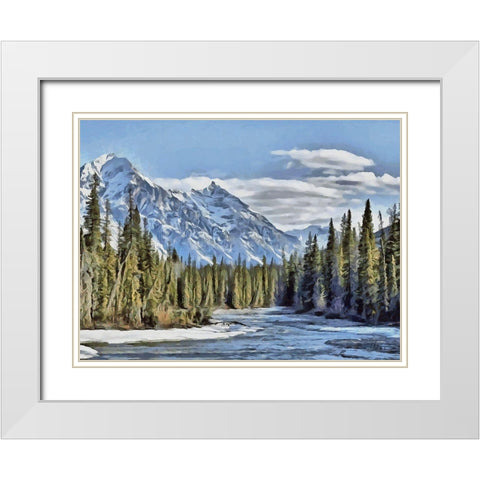 Rocky Mountains I White Modern Wood Framed Art Print with Double Matting by Medeiros, Celito