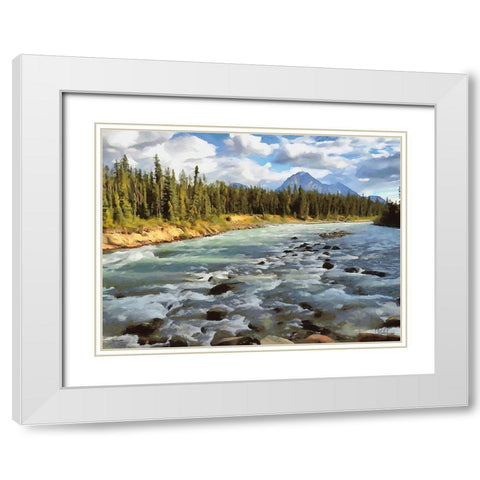 Rocky Mountains II White Modern Wood Framed Art Print with Double Matting by Medeiros, Celito