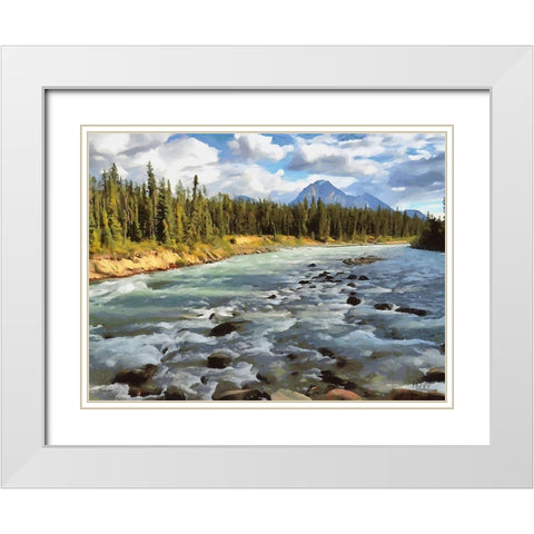 Rocky Mountains II White Modern Wood Framed Art Print with Double Matting by Medeiros, Celito
