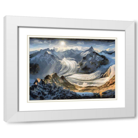 Glacier White Modern Wood Framed Art Print with Double Matting by Medeiros, Celito