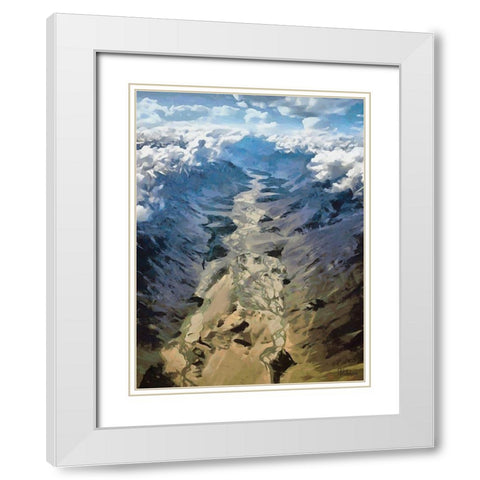 Glacier II White Modern Wood Framed Art Print with Double Matting by Medeiros, Celito