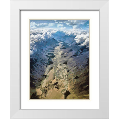 Glacier II White Modern Wood Framed Art Print with Double Matting by Medeiros, Celito