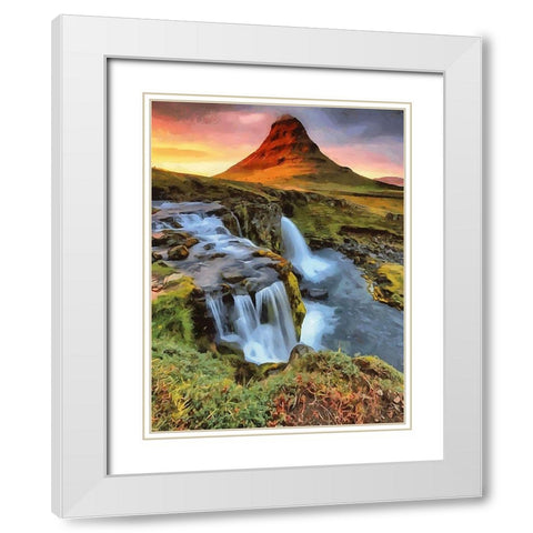 Beautiful Iceland White Modern Wood Framed Art Print with Double Matting by Medeiros, Celito