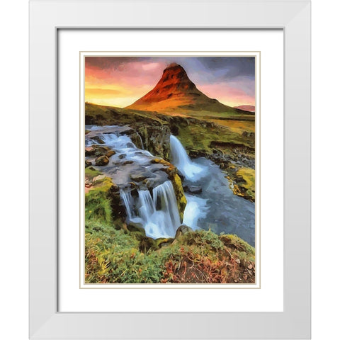 Beautiful Iceland White Modern Wood Framed Art Print with Double Matting by Medeiros, Celito