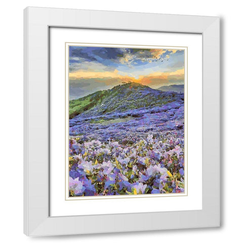 Flovers in the Mountains III White Modern Wood Framed Art Print with Double Matting by Medeiros, Celito