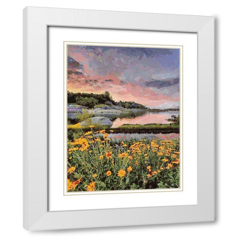 Flovers in the Mountains VI White Modern Wood Framed Art Print with Double Matting by Medeiros, Celito