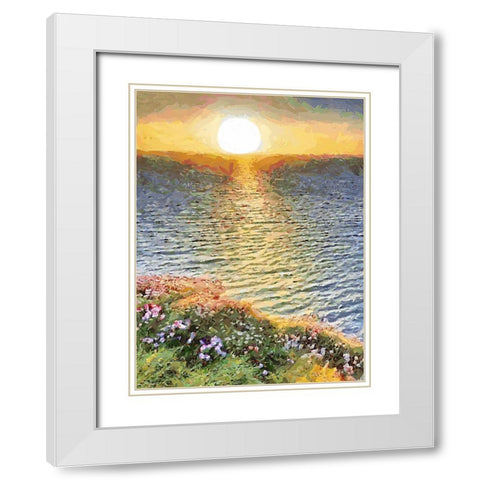 Romantic Sunset I White Modern Wood Framed Art Print with Double Matting by Medeiros, Celito