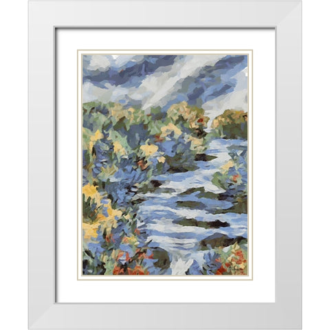 Landscapes in Monet Style IV White Modern Wood Framed Art Print with Double Matting by Medeiros, Celito