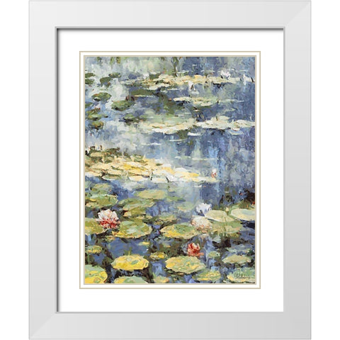 Landscapes in Monet Style V White Modern Wood Framed Art Print with Double Matting by Medeiros, Celito