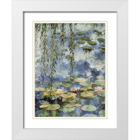 Landscapes in Monet Style VI White Modern Wood Framed Art Print with Double Matting by Medeiros, Celito