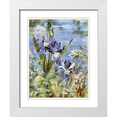 Landscapes in Monet Style VII White Modern Wood Framed Art Print with Double Matting by Medeiros, Celito