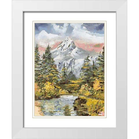 Landscapes in Monet Style IX White Modern Wood Framed Art Print with Double Matting by Medeiros, Celito