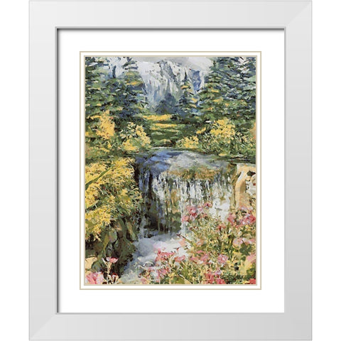 Landscapes in Monet Style X White Modern Wood Framed Art Print with Double Matting by Medeiros, Celito