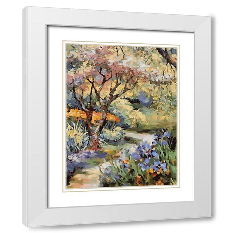 Landscapes in Monet Style XIV White Modern Wood Framed Art Print with Double Matting by Medeiros, Celito
