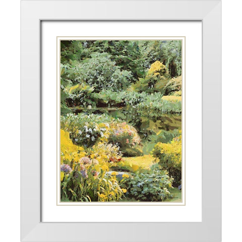Landscapes in Monet Style XVIII White Modern Wood Framed Art Print with Double Matting by Medeiros, Celito