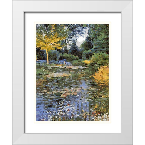 Landscapes in Monet Style XX White Modern Wood Framed Art Print with Double Matting by Medeiros, Celito