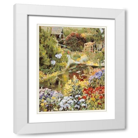 Landscapes in Monet StyleXXI White Modern Wood Framed Art Print with Double Matting by Medeiros, Celito