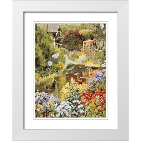 Landscapes in Monet StyleXXI White Modern Wood Framed Art Print with Double Matting by Medeiros, Celito