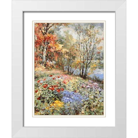 Landscapes in Monet Style XXV White Modern Wood Framed Art Print with Double Matting by Medeiros, Celito