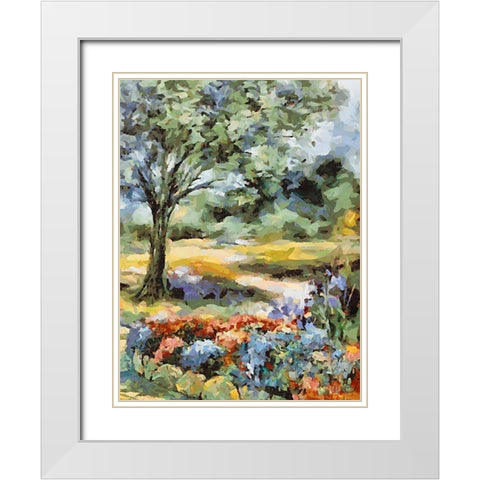 Landscapes in Monet Style XXVI White Modern Wood Framed Art Print with Double Matting by Medeiros, Celito