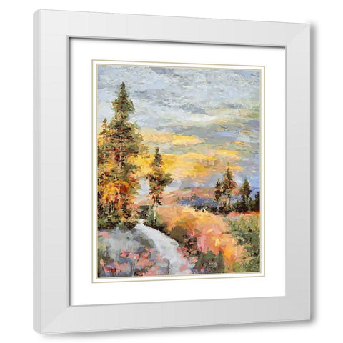 Landscapes in Monet Style XXIX White Modern Wood Framed Art Print with Double Matting by Medeiros, Celito