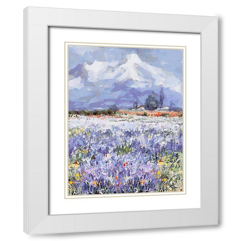 Landscapes in Monet Style XXX White Modern Wood Framed Art Print with Double Matting by Medeiros, Celito