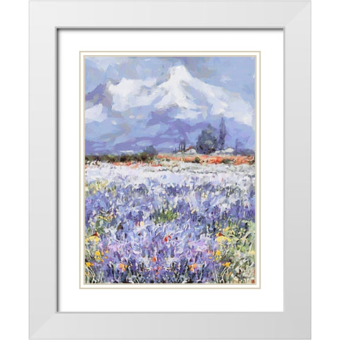Landscapes in Monet Style XXX White Modern Wood Framed Art Print with Double Matting by Medeiros, Celito
