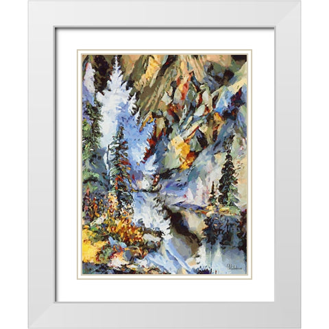 Landscapes in Monet Style XXXIV White Modern Wood Framed Art Print with Double Matting by Medeiros, Celito