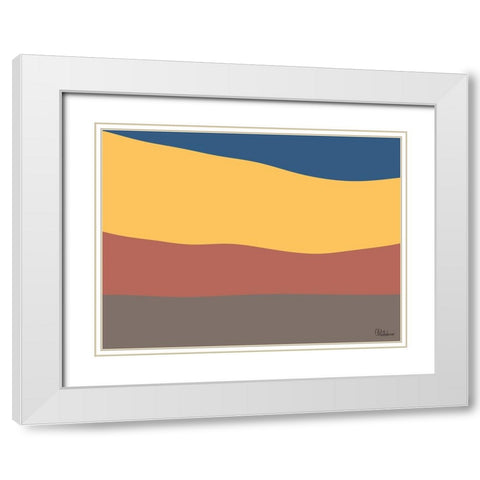 A Game with Abstract Shapes XXXIII White Modern Wood Framed Art Print with Double Matting by Medeiros, Celito